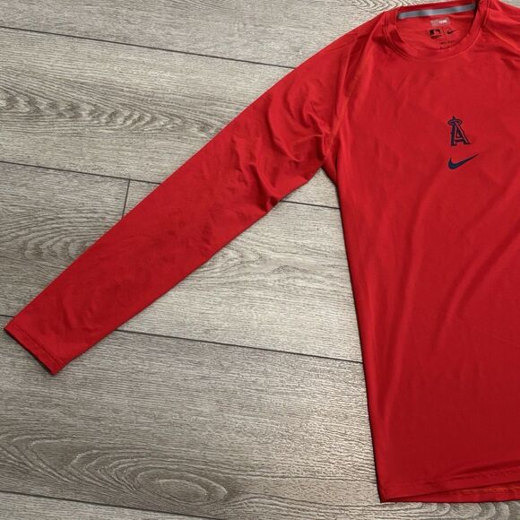 Los Angeles Angels Anaheim MLB Nike Dri Fit Team Issued Long Sleeve Mens Medium - Picture 3 of 9